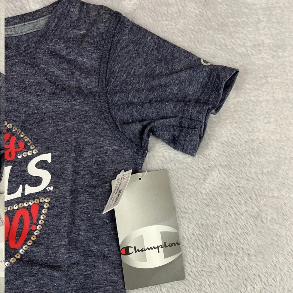 Champion girls Mississippi University Ole Miss Rebels Girl Blue Shirt size small